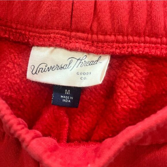 Universal Threads Womens Sweatpants Medium Red Very Wide Leg Cut Off Barrel Raw - Picture 6 of 8